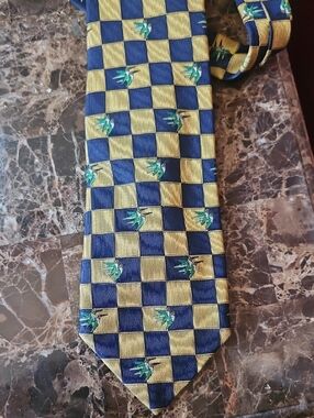 Mens Duck Tie, Robert Talbott Tie, Blue & Gold Tie